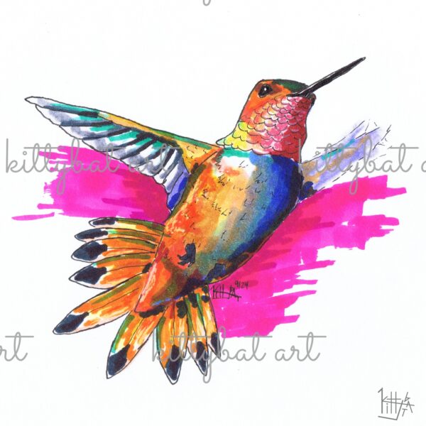 'brilliant hummingbird' – PRINT (6"x6")