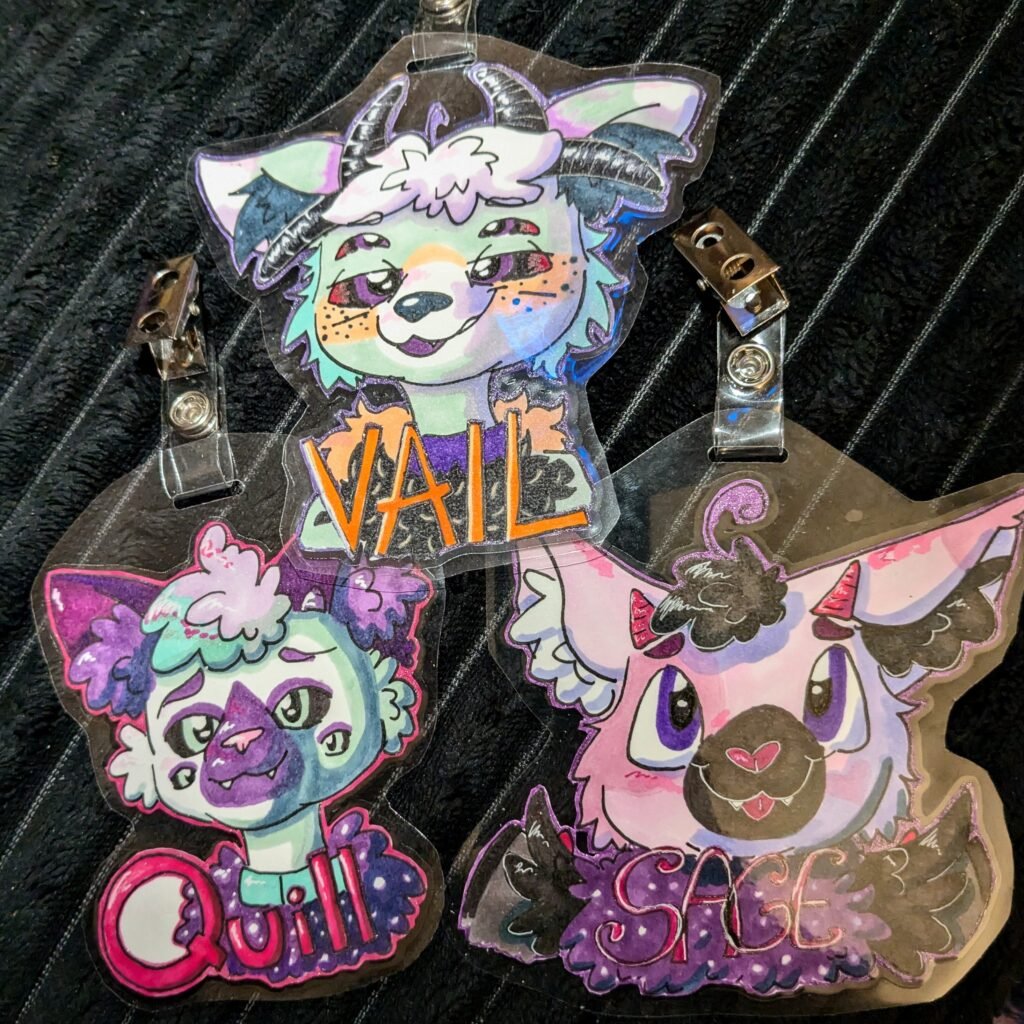 custom furry badge – commission - kittybat art