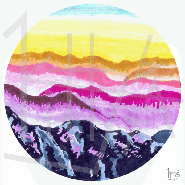 'spherical sunset' – PRINT (6"x6")