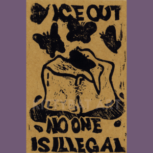 'ice out' linoprint - donation!!