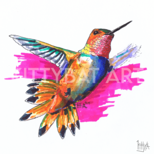 'brilliant hummingbird' – PRINT (6"x6")