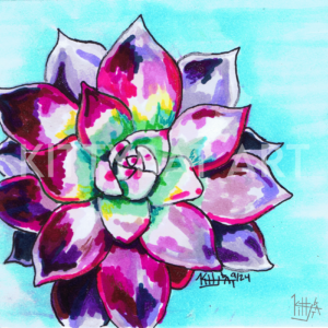'radiant succulent' – PRINT (4"x4")