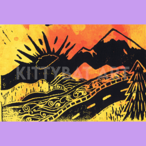 'roadside reverie' linoprint