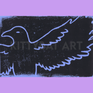 'spread your wings' linoprint