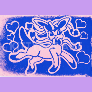 'sylveon love' linoprint