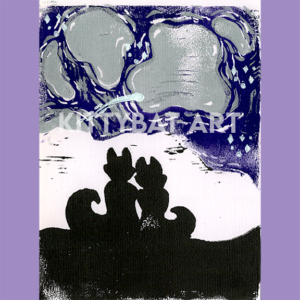 'comet love' linoprint