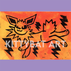 'jolteon spark' linoprint