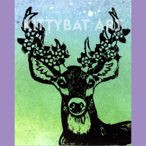 'meadow king' linoprint