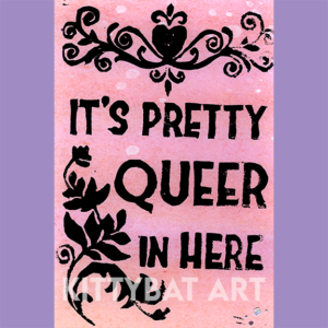 'queer around us' linoprint