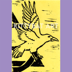 'the bird inside' linoprint