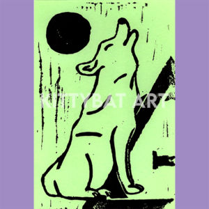 'the wolf inside' linoprint